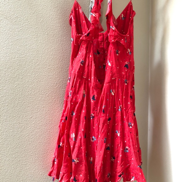 Urban Outfitters Kimchi Blue: Red Fit+Flare Romper - Picture 4 of 5